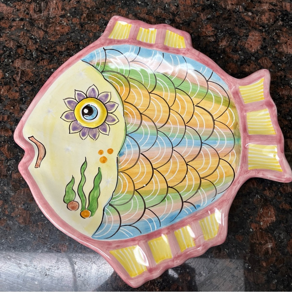 Italian 15.5” Positano hand painted platter or wall plate